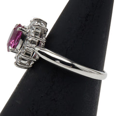 Pt900 プラチナ ルビー0.93ct ダイヤ0.38ct リング 指輪 レディース 11号 【中古】