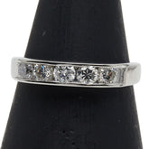 Pt900 プラチナ ダイヤ0.55ct 一文字リング 指輪 レディース 10号 【中古】