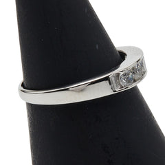 Pt900 プラチナ ダイヤ0.55ct 一文字リング 指輪 レディース 10号 【中古】