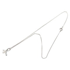 タサキ メタル SV925 シルバー 淡水パール4mm リボンモチーフ NCチェーン □S刻印 ネックレス レディース TASAKI 【中古】