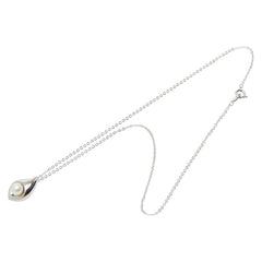 タサキ メタル SV925 シルバー アコヤパール6.3~6.4mm しずく型 NSチェーン □Sトップ ネックレス レディース TASAKI 【中古】