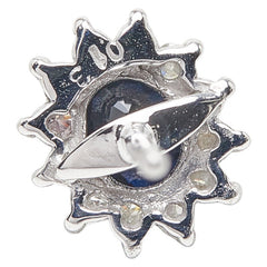 K14WG ホワイトゴールド サファイア ダイヤ0.26ct ピアス レディース 【中古】