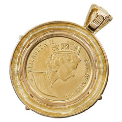 K24YG イエローゴールド K18YG イエローゴールド ダイヤ0.016ct マン島キャット金貨 1991年 1/25oz ノルウェー猫 ペンダントトップ レディース 【中古】