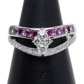 ジュネ K18WG ホワイトゴールド サファイア0.87ct ダイヤ0.47ct リング 指輪 レディース JUNE 11号 【中古】