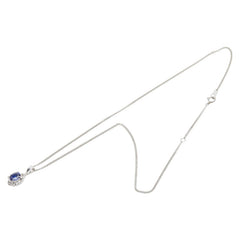 Pt900 プラチナ Pt850 プラチナ サファイア ダイヤ ペンダントネックレス レディース 【中古】