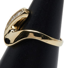 K18YG イエローゴールド ダイヤ0.16ct リング 指輪 レディース 13.5号 【中古】