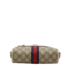 グッチ GGスプリーム オフディア 斜め掛け ショルダーバッグ 517350 ブルー ブラウン PVC レザー レディース GUCCI 【中古】