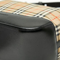 バーバリー ノバチェック シャドーホース ワンショルダーバッグ ベージュ マルチカラー キャンバス レザー レディース BURBERRY 【中古】