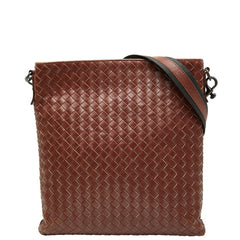 ボッテガヴェネタ イントレチャート 斜め掛け ショルダーバッグ ブラウン レザー レディース BOTTEGAVENETA 【中古】