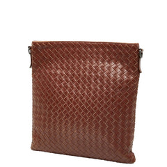 ボッテガヴェネタ イントレチャート 斜め掛け ショルダーバッグ ブラウン レザー レディース BOTTEGAVENETA 【中古】