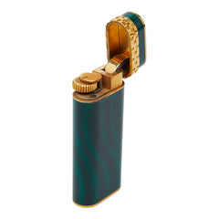 カルティエ 着火未確認 ガス充填可 火花あり ガスライター グリーン ゴールド メッキ メンズ CARTIER 【中古】