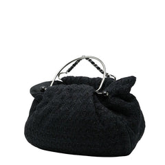 シャネル ココマーク ハンドバッグ ブラック ツイード レザー レディース CHANEL 【中古】