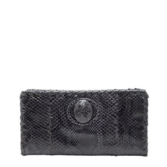ボッテガヴェネタ パイソン クラッチ バッグ セカンドバッグ ブラック レザー レディース BOTTEGAVENETA 【中古】