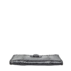 ボッテガヴェネタ パイソン クラッチ バッグ セカンドバッグ ブラック レザー レディース BOTTEGAVENETA 【中古】