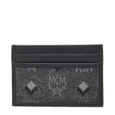 エム シー エム ヴィセトス モノグラム カードケース パスケース ブラック グレー キャンバス レザー レディース MCM 【中古】