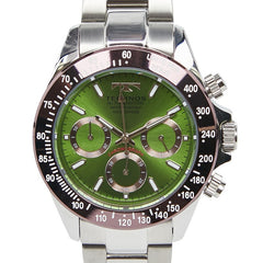 テクノス 腕時計 クオーツ グリーン文字盤 ステンレススチール メンズ TECHNOS 【中古】