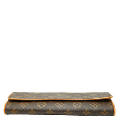 ルイ ヴィトン モノグラム ポシェット ツインGM 斜め掛け ショルダーバッグ M51852 ブラウン PVC レザー レディース LOUIS VUITTON 【中古】