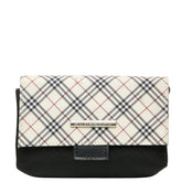 バーバリー ノバチェック ポーチ 小物入れ ベージュ ブラック キャンバス ナイロン レディース BURBERRY 【中古】