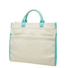 ティファニー ハンドバッグ ショルダーバッグ 2WAY ホワイト ティファニーブルー キャンバス レザー レディース TIFFANY&Co. 【中古】