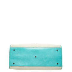 ティファニー ハンドバッグ ショルダーバッグ 2WAY ホワイト ティファニーブルー キャンバス レザー レディース TIFFANY&Co. 【中古】