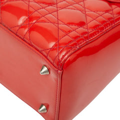 ディオール カナージュ レディディオール ミディアム ショルダーバッグ ハンドバッグ 2WAY レッド パテントレザー レディース Dior 【中古】