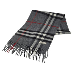 バーバリー ノバチェック マフラー グレー マルチカラー カシミヤ ウール レディース BURBERRY 【中古】