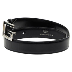 グッチ Gバックル ベルト サイズ65・26 ブラック レザー レディース GUCCI 【中古】