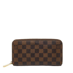 ルイ ヴィトン ダミエ ジッピーウォレット ラウンドファスナー 長財布 N60015 ブラウン PVC レディース LOUIS VUITTON 【中古】