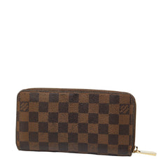 ルイ ヴィトン ダミエ ジッピーウォレット ラウンドファスナー 長財布 N60015 ブラウン PVC レディース LOUIS VUITTON 【中古】