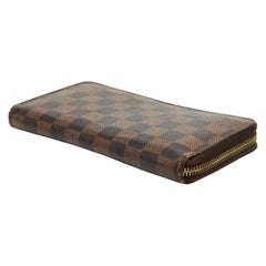 ルイ ヴィトン ダミエ ジッピーウォレット ラウンドファスナー 長財布 N60015 ブラウン PVC レディース LOUIS VUITTON 【中古】