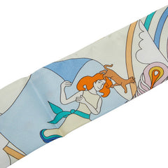 エルメス ツイリー CARRES VOLANTS 空飛ぶカレ スカーフ ホワイト マルチカラー レディース HERMES 【中古】
