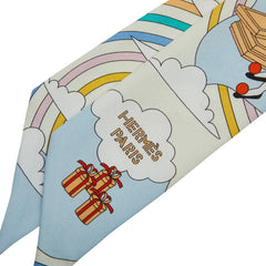 エルメス ツイリー CARRES VOLANTS 空飛ぶカレ スカーフ ホワイト マルチカラー レディース HERMES 【中古】