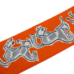 エルメス ツイリー chevaux en liberte 自由の馬 スカーフ オレンジ ホワイト レディース HERMES 【中古】