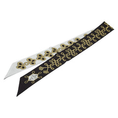 エルメス ツイリー Galons et Brandebourgs 飾緒とブランデンブルク飾り スカーフ ブラック ホワイト マルチカラー レディース HERMES 【中古】