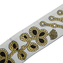 エルメス ツイリー Galons et Brandebourgs 飾緒とブランデンブルク飾り スカーフ ブラック ホワイト マルチカラー レディース HERMES 【中古】