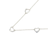 ティファニー オープンハート 3モチーフ ネックレス SV925 シルバー レディース TIFFANY&Co. 【中古】
