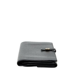 シャネル ココマーク Wホック 長財布 ブラック レザー レディース CHANEL 【中古】