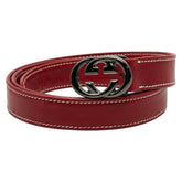 グッチ ベルト サイズ:70 28 レッド レザー レディース GUCCI 【中古】