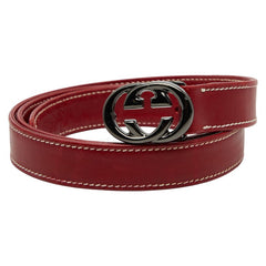 グッチ ベルト サイズ:70 28 レッド レザー レディース GUCCI 【中古】