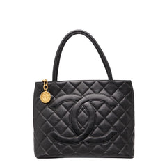 シャネル マトラッセ 復刻トート ココマーク トートバッグ ブラック キャビアスキン レディース CHANEL 【中古】