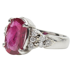 Pt900 プラチナ ルビー2.86ct ダイヤ0.24ct リング 指輪 レディース 7号 【中古】