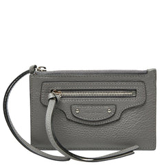 バレンシアガ ネオクラシック コインケース フラグメントケース 640110 グレー レザー レディース BALENCIAGA 【中古】
