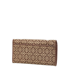 ロエベ アナグラム 長財布 ブラウン キャンバス レザー レディース LOEWE 【中古】
