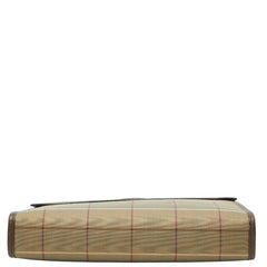 バーバリー チェック クラッチバッグ セカンドバッグ カーキ ブラウン キャンバス レザー レディース BURBERRY 【中古】