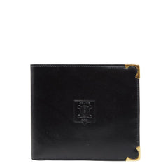 セリーヌ マカダム 二つ折り財布 ブラック レザー メンズ CELINE 【中古】