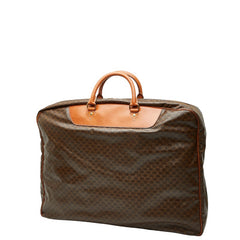 セリーヌ マカダム ボストンバッグ トラベルバッグ ブラウン PVC レザー レディース CELINE 【中古】