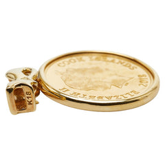 K24IG インゴット K18YG イエローゴールド エリザベス2世 クック諸島 キャット 4ドル金貨 1/30OZ ペンダントトップ レディース 【中古】