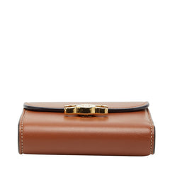 セリーヌ トリオンフ 三つ折り財布 10D783BZG ブラウン レザー レディース CELINE 【中古】