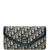 ディオール トロッター クラッチバッグ セカンドバッグ ネイビー ベージュ キャンバス レザー レディース Dior 【中古】