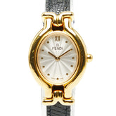 フェンディ チェンジベルト カメレオン 腕時計 640L クオーツ シルバー文字盤 メッキ レザー レディース FENDI 【中古】